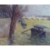 LUCE Maximilien Peinture postimpressionniste, les inondations près du Pont Neuf vers 1910 Certificat LUCE Maximilien Peinture postimpressionniste, les inondations près du Pont Neuf vers 1910 Certificat