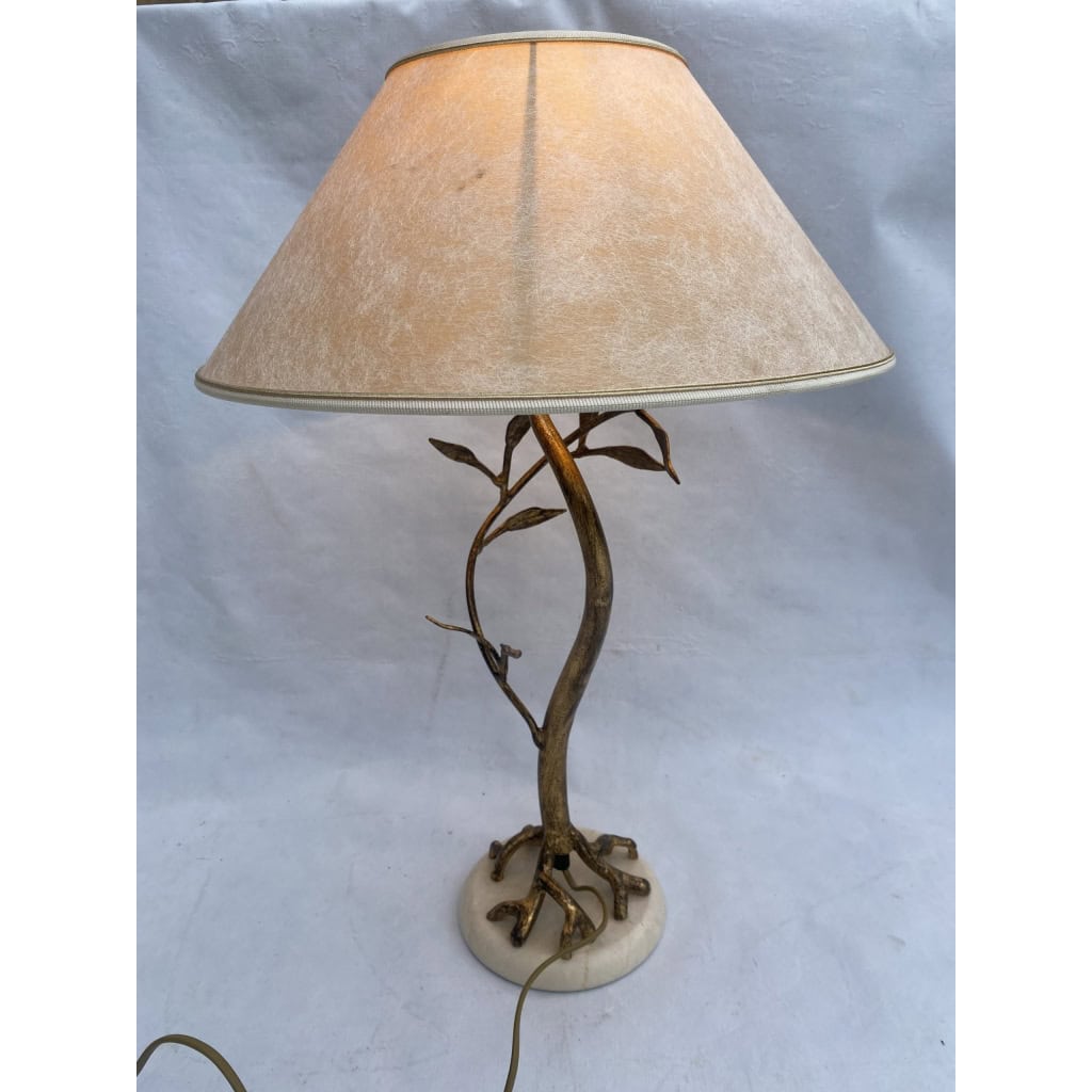 1970/80′ Lampe Decor Vegetal En Metal Doré Signée Banci |||||||||||