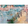 Serge Belloni « Le peintre de Paris » - 14 juillet en bord de Marne huile sur panneau vers 1954 Serge Belloni « Le peintre de Paris » - 14 juillet en bord de Marne huile sur panneau vers 1954