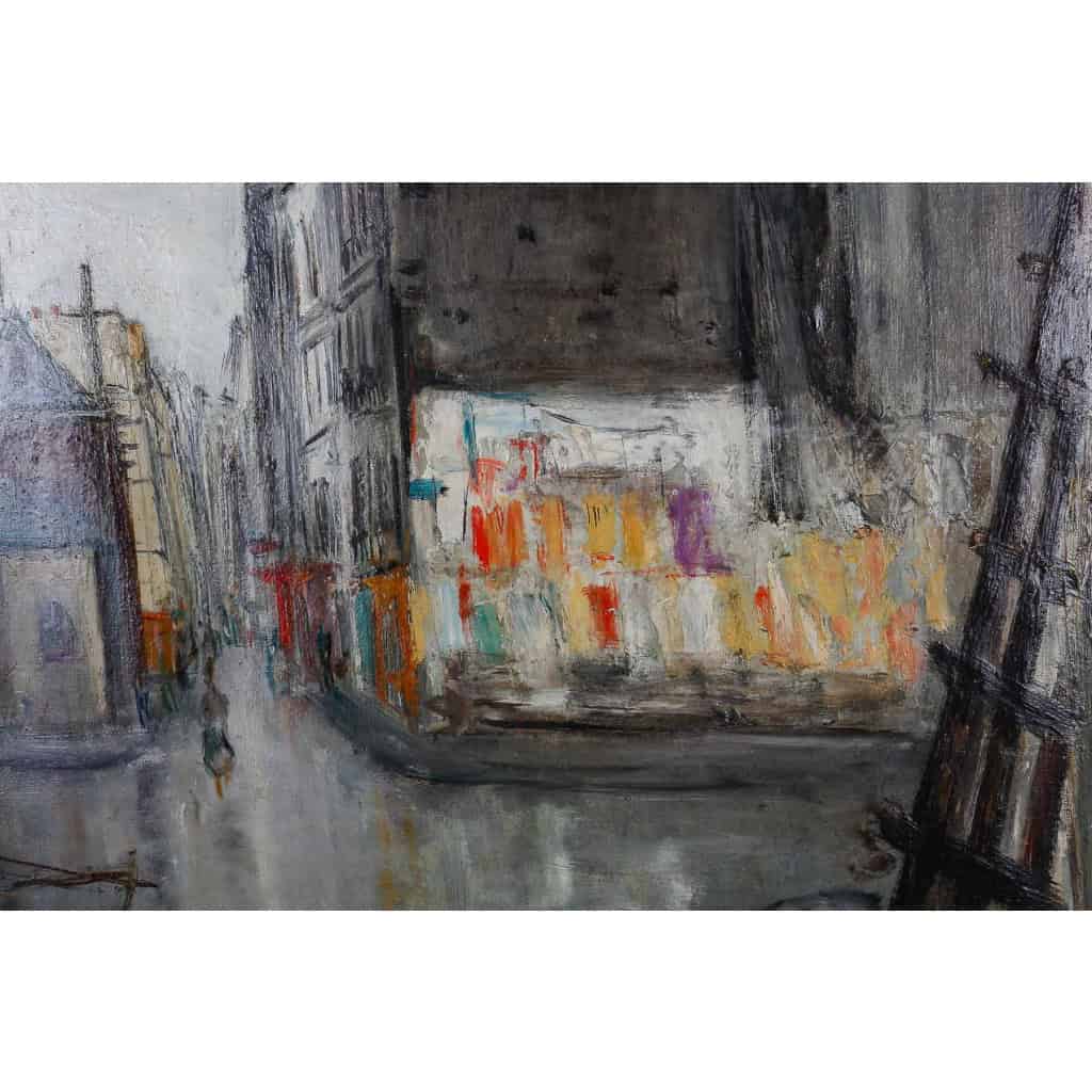 Serge Belloni « Le peintre de Paris » - Paris l’Eglise Saint Séverin huile sur toile vers 1950 Serge Belloni « Le peintre de Paris » - Paris l’Eglise Saint Séverin huile sur toile vers 1950