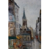 Serge Belloni « Le peintre de Paris » - Paris l’Eglise Saint Séverin huile sur toile vers 1950 Serge Belloni « Le peintre de Paris » - Paris l’Eglise Saint Séverin huile sur toile vers 1950