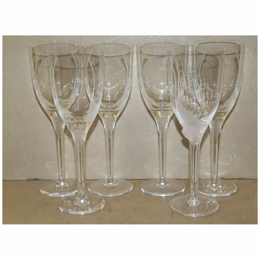 Marc Lalique : 6 Flûtes à Champagne, modèle « Ange » en Cristal Marc Lalique : 6 Flûtes à Champagne, modèle « Ange » en Cristal