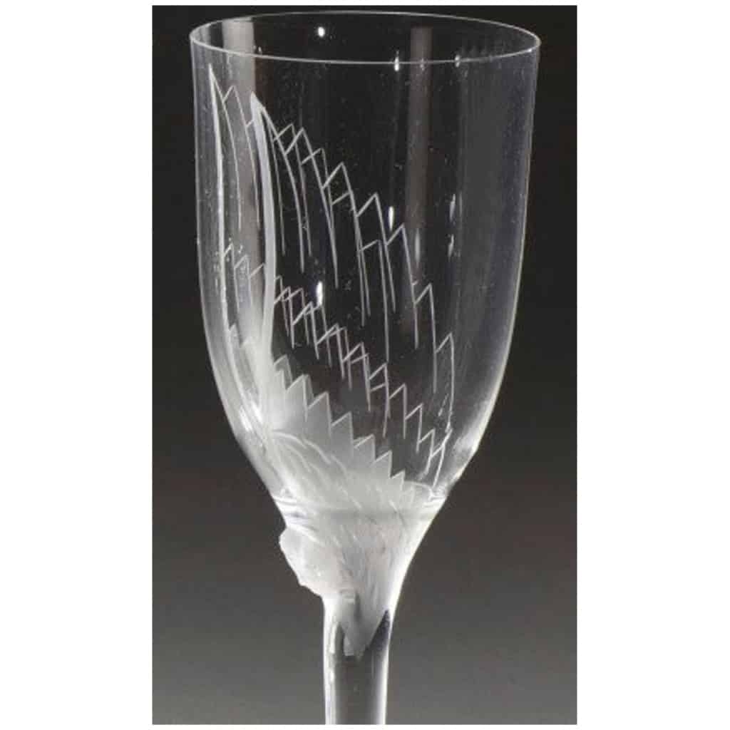 Marc Lalique : 6 Flûtes à Champagne, modèle « Ange » en Cristal Marc Lalique : 6 Flûtes à Champagne, modèle « Ange » en Cristal