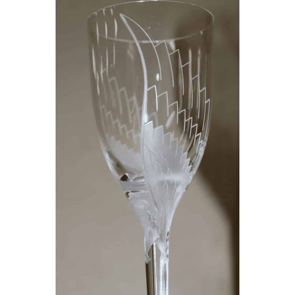 Marc Lalique : 6 Flûtes à Champagne, modèle « Ange » en Cristal Marc Lalique : 6 Flûtes à Champagne, modèle « Ange » en Cristal