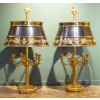 Paire de grandes lampes en bronze doré de style Louis XVI. ||||||||