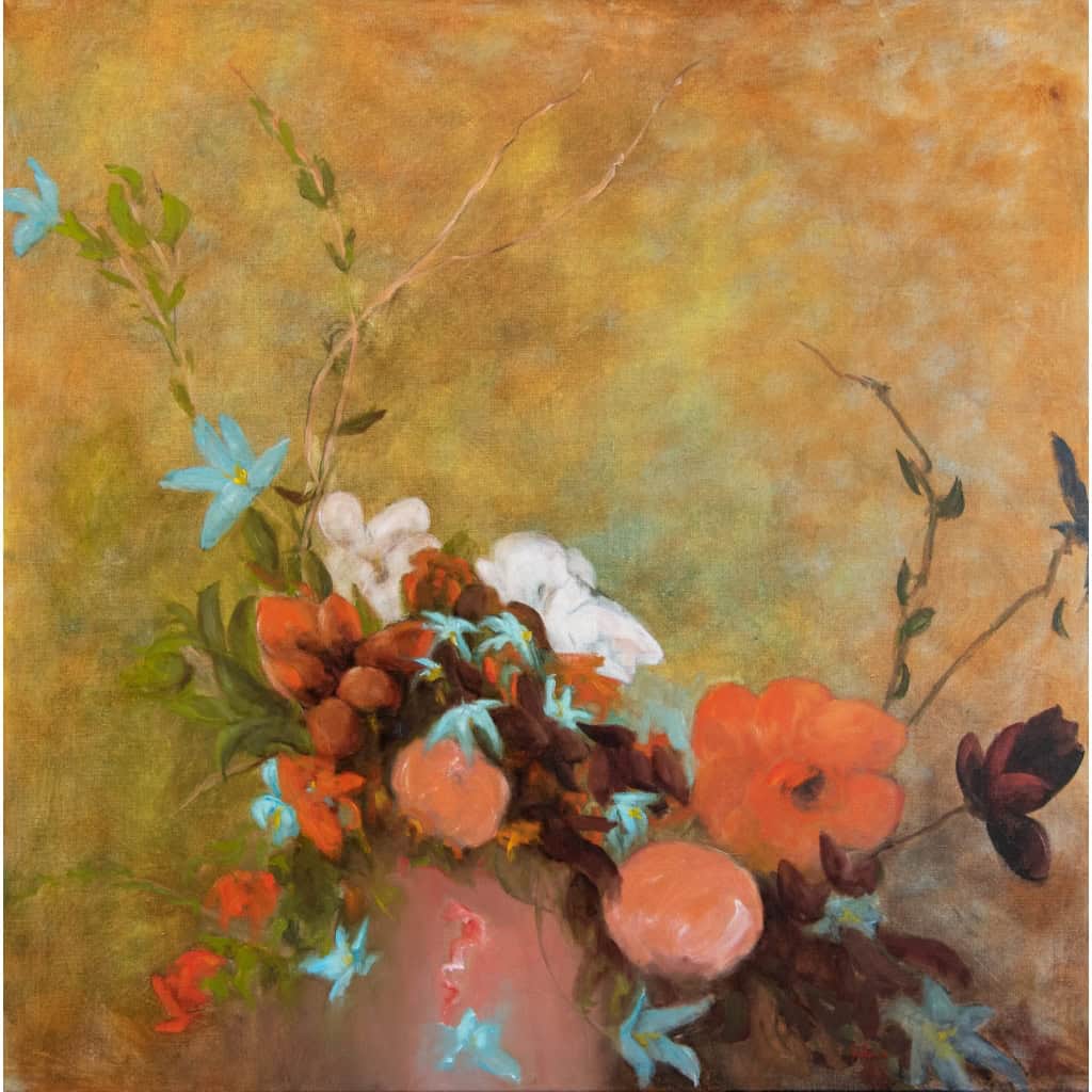 Tableau à l'huile intitulé "Les Fleurs du Bien n°23" de l'artiste peintre Isabelle Delannoy Isabelle Delannoy||