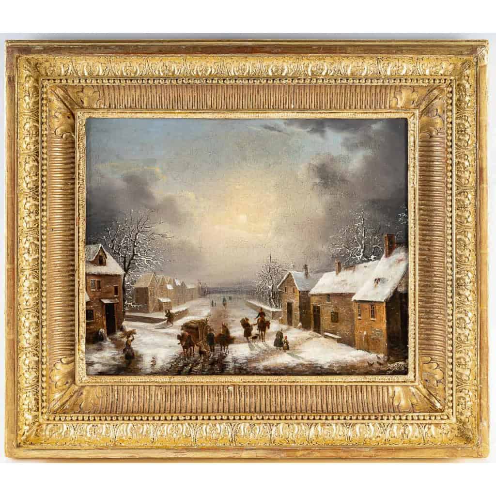 Louis-Claude Malbranche (1790-1838) Scène de vie à la campagne sous la neige huile sur toile vers 1820 MLD Antiquités|MLD Antiquités|MLD Antiquités|MLD Antiquités|MLD Antiquités|MLD Antiquités|MLD Antiquités|MLD Antiquités|MLD Antiquités||