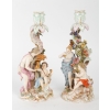 Meissen paire de bougeoirs en porcelaine fin XIXème siècle Meissen paire de bougeoirs en porcelaine fin XIXème siècle