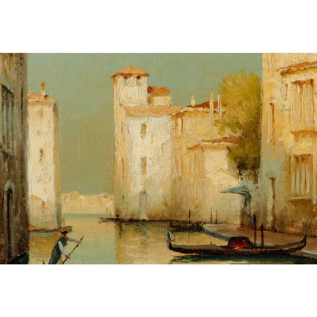 Alphonse Lecoz Les Canaux de Venise huile sur toile vers 1890-1900 Alphonse Lecoz Les Canaux de Venise huile sur toile vers 1890-1900