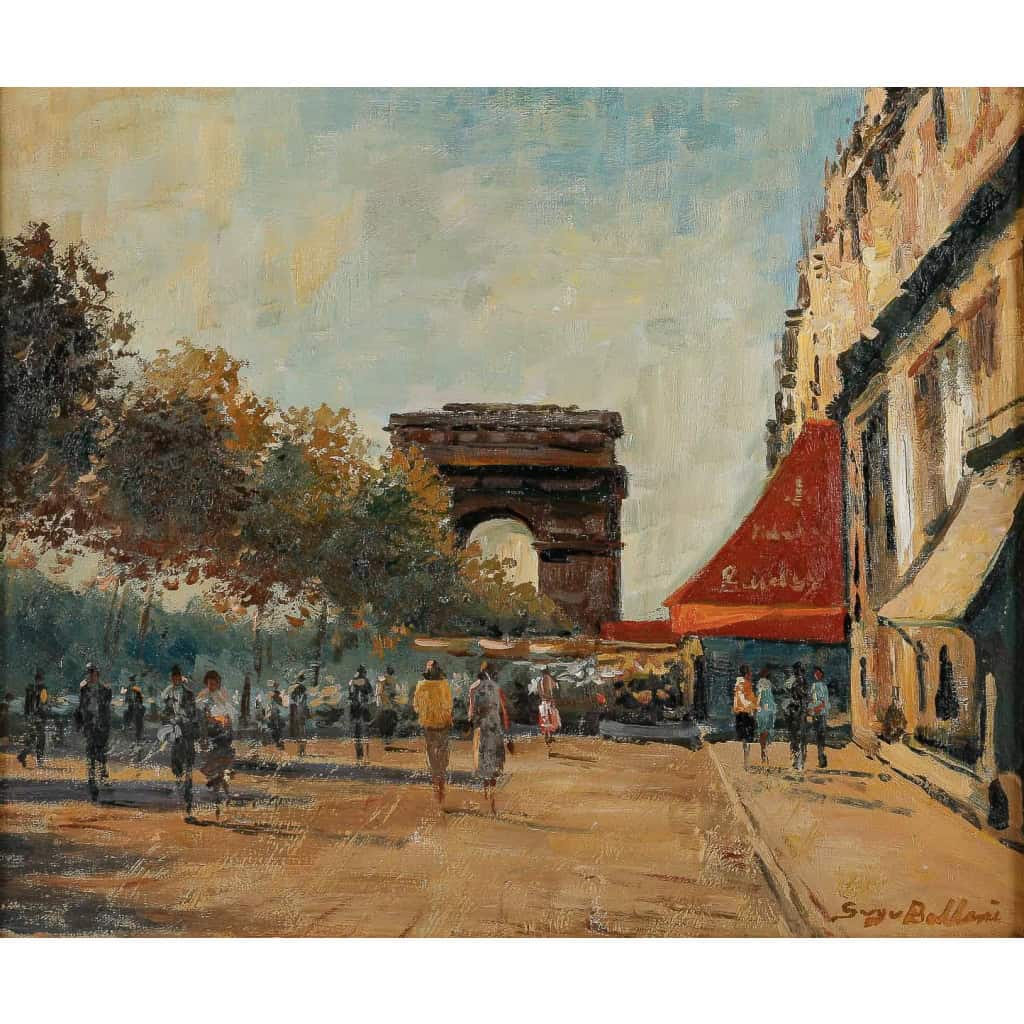 Serge Belloni « Le peintre de Paris » - L’Arc de Triomphe à Paris vers 1960 huile sur toile Serge Belloni « Le peintre de Paris » - L’Arc de Triomphe à Paris vers 1960 huile sur toile