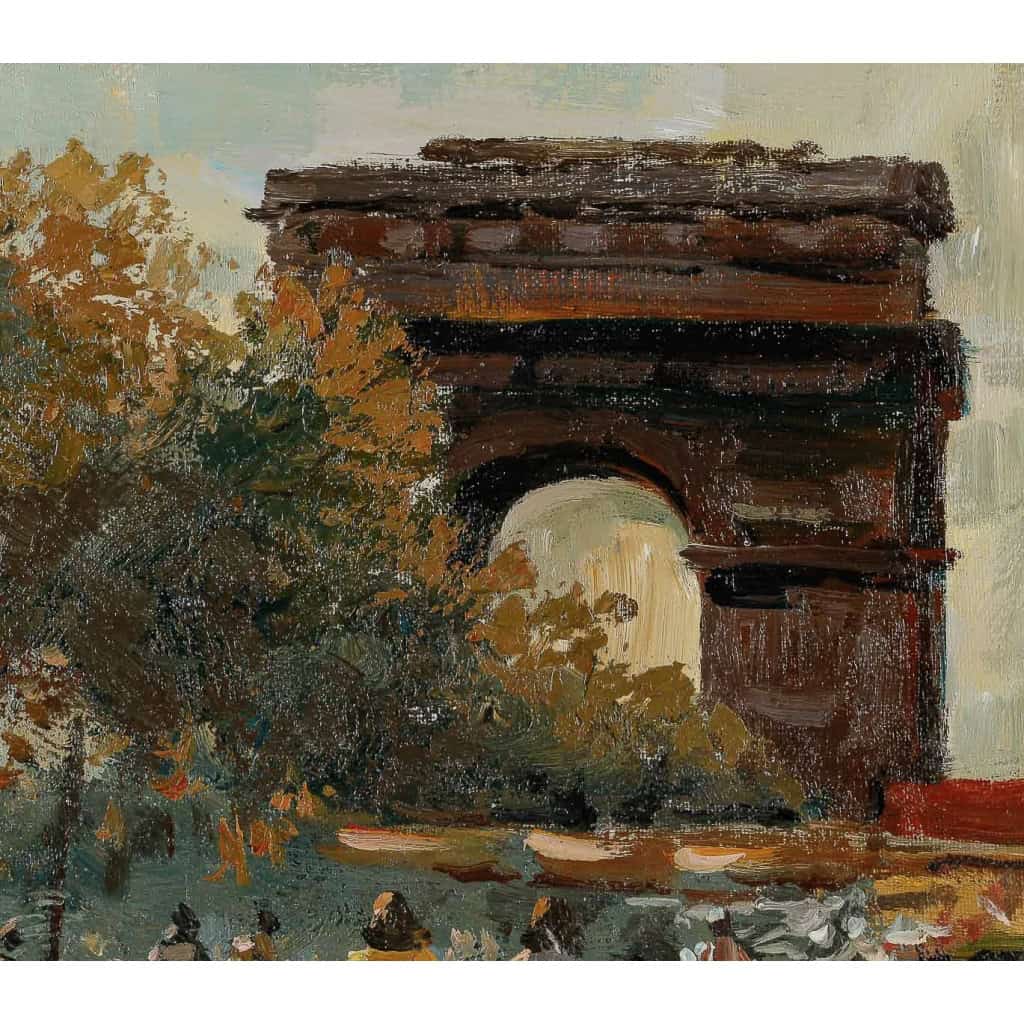 Serge Belloni « Le peintre de Paris » - L’Arc de Triomphe à Paris vers 1960 huile sur toile Serge Belloni « Le peintre de Paris » - L’Arc de Triomphe à Paris vers 1960 huile sur toile