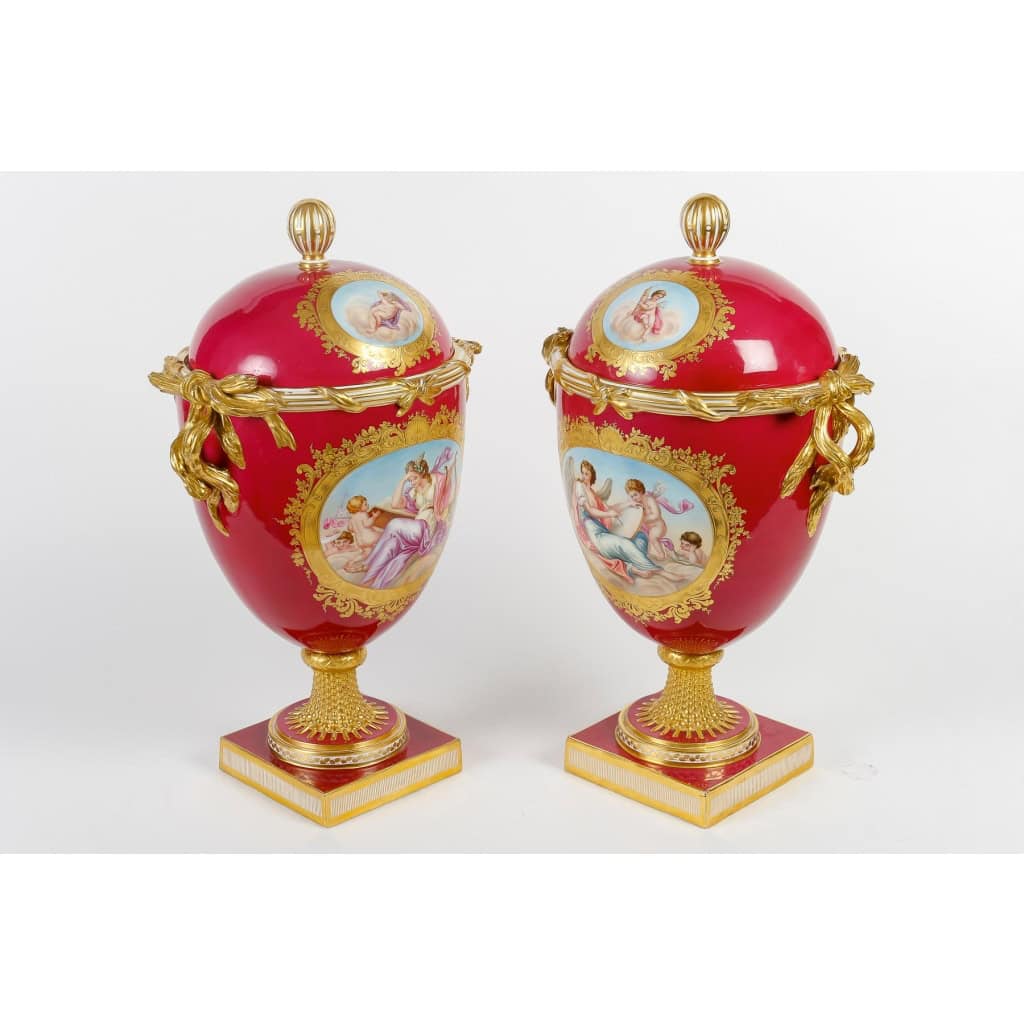 Paire Vases porcelaine 19eme |||||||||