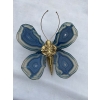 1970’ Applique Papillon en Bronze ou Laiton, Duval Brasseur Ou Isabelle Faure, 1 Ampoule , Ailes d’Agate Bleues ||||||||||||