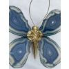 1970’ Applique Papillon en Bronze ou Laiton, Duval Brasseur Ou Isabelle Faure, 1 Ampoule , Ailes d’Agate Bleues 1970’ Applique Papillon en Bronze ou Laiton, Duval Brasseur Ou Isabelle Faure, 1 Ampoule , Ailes d’Agate Bleues