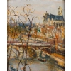 Serge Belloni « Le peintre de Paris » - Bords de Seine et Notre-Dame de Paris huile sur panneau vers 1950-1960 Serge Belloni « Le peintre de Paris » - Bords de Seine et Notre-Dame de Paris huile sur panneau vers 1950-1960