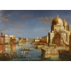 Basilique Santa Maria Della Salute à Venise huile sur toile signée Paolo Rizzi XXème siècle Basilique Santa Maria Della Salute à Venise huile sur toile signée Paolo Rizzi XXème siècle