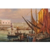 Vue panoramique du Palais des Doges à Venise huile sur toile école Italienne du XXème siècle Vue panoramique du Palais des Doges à Venise huile sur toile école Italienne du XXème siècle