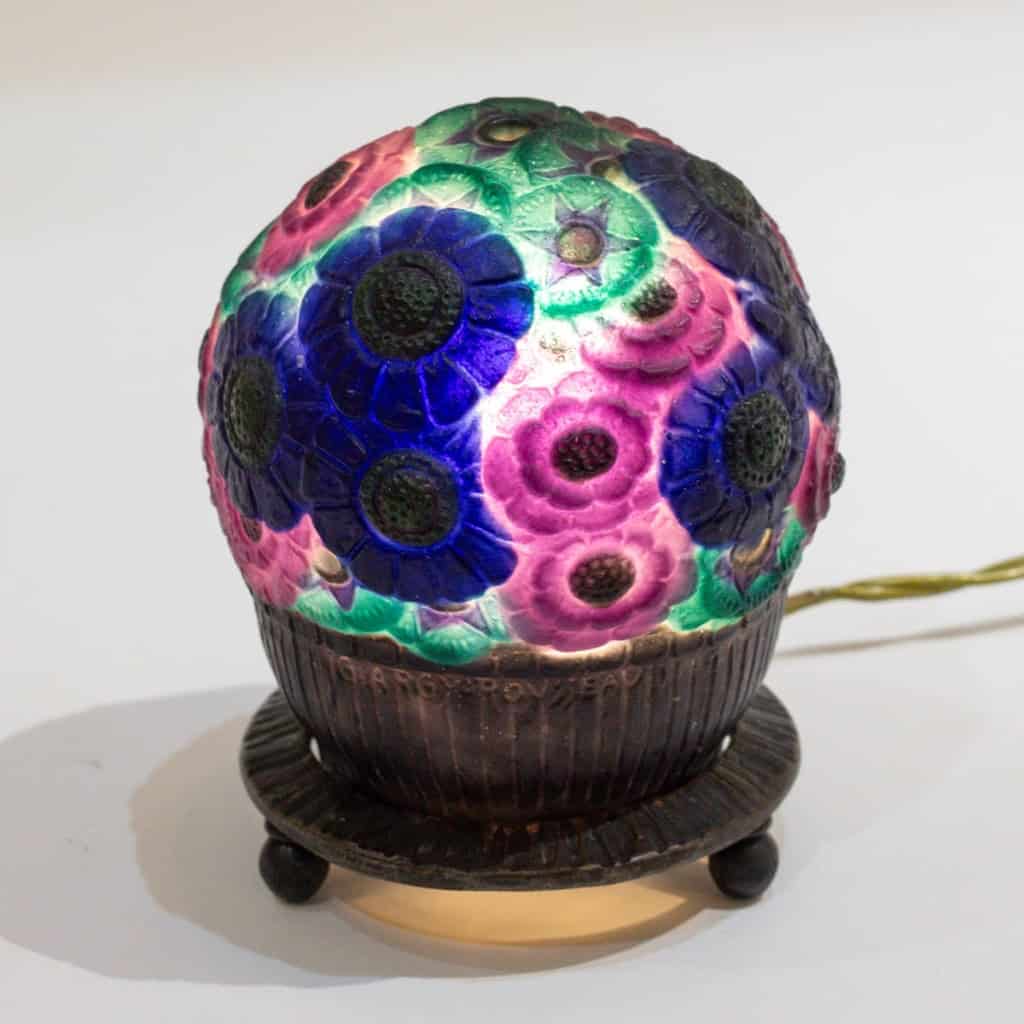 Veilleuse "Panier Fleuri" pâte-de-verre de Gabriel ARGY-ROUSSEAU |||||||||