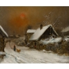 Théodore Levigne - La campagne sous la neige huile sur toile fin du XIXème siècle Théodore Levigne - La campagne sous la neige huile sur toile fin du XIXème siècle