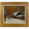 Théodore Levigne - La campagne sous la neige huile sur toile fin du XIXème siècle Théodore Levigne - La campagne sous la neige huile sur toile fin du XIXème siècle