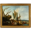 Italie fin du XVIIIème Retour de pêche huile sur toile vers 1780-1800 Italie fin du XVIIIème Retour de pêche huile sur toile vers 1780-1800