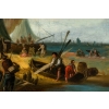 Italie fin du XVIIIème Retour de pêche huile sur toile vers 1780-1800 Italie fin du XVIIIème Retour de pêche huile sur toile vers 1780-1800