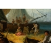 Italie fin du XVIIIème Retour de pêche huile sur toile vers 1780-1800 Italie fin du XVIIIème Retour de pêche huile sur toile vers 1780-1800