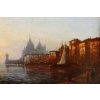 Auguste Ravier (1814-1895) Vue de Venise Basilique Santa Maria Della Salute Huile sur panneau vers 1840 Auguste Ravier (1814-1895) Vue de Venise Basilique Santa Maria Della Salute Huile sur panneau vers 1840