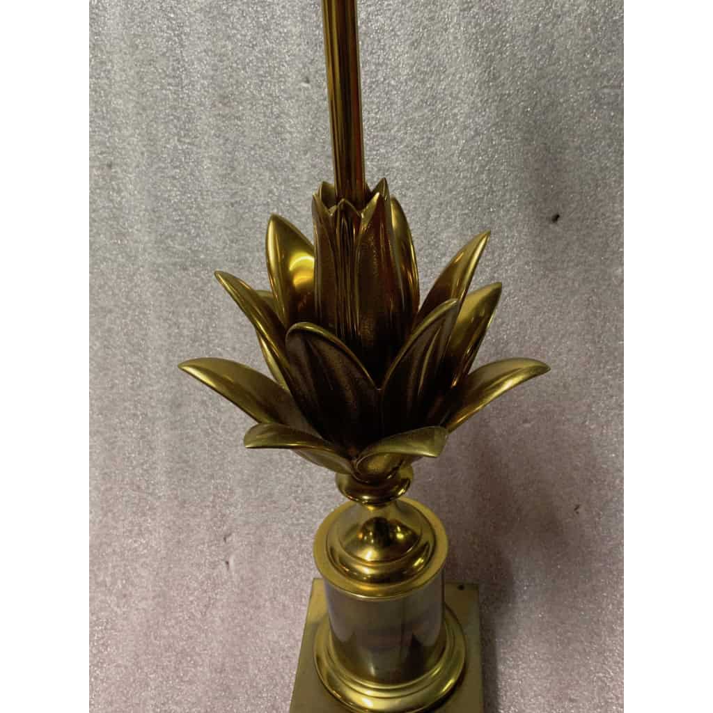 1970′ Lampe En Bronze Signée Charles Modéle Fleur De Lotus 1970′ Lampe En Bronze Signée Charles Modéle Fleur De Lotus