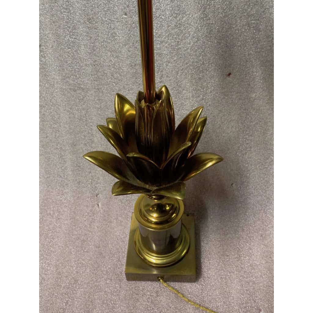 1970′ Lampe En Bronze Signée Charles Modéle Fleur De Lotus 1970′ Lampe En Bronze Signée Charles Modéle Fleur De Lotus