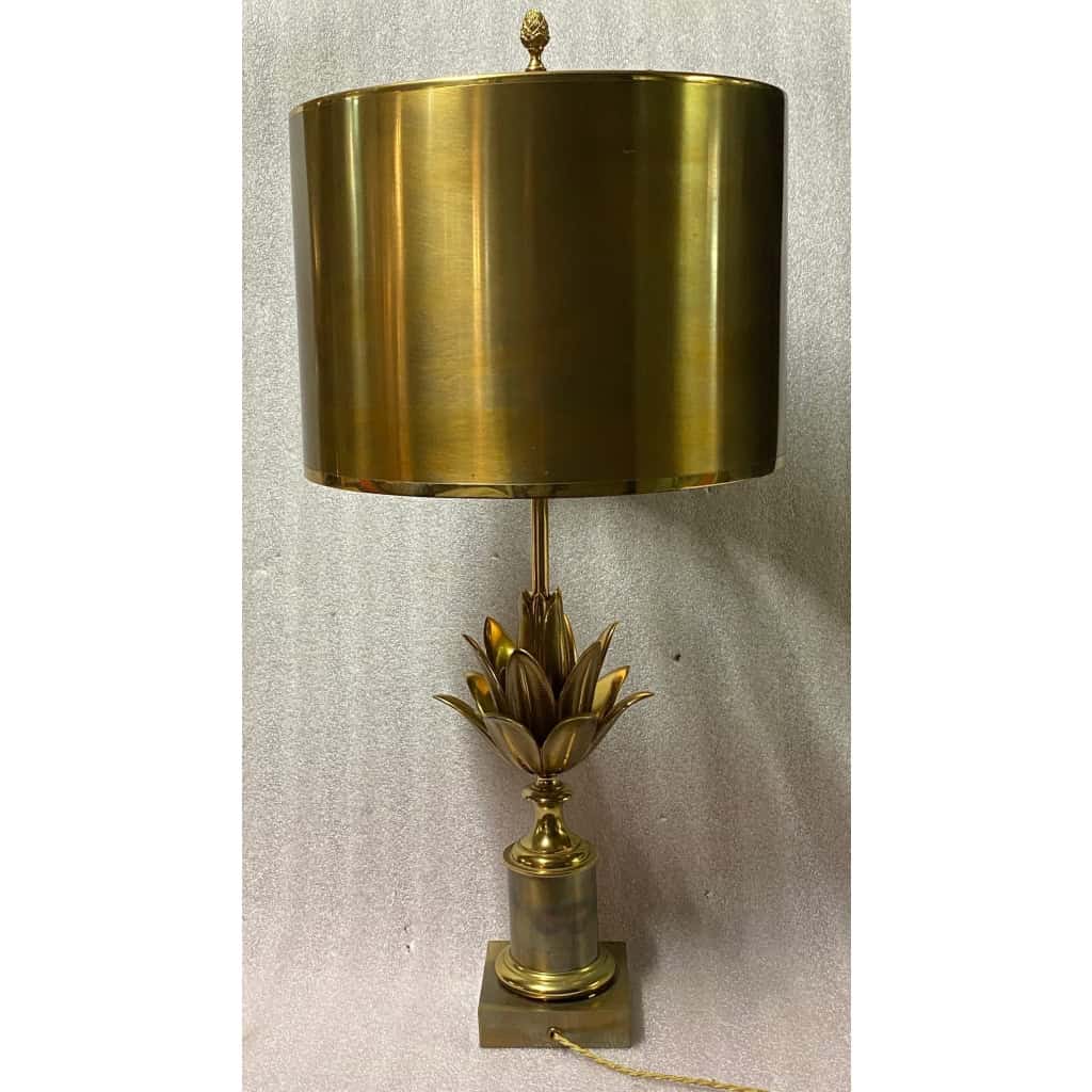 1970′ Lampe En Bronze Signée Charles Modéle Fleur De Lotus 1970′ Lampe En Bronze Signée Charles Modéle Fleur De Lotus