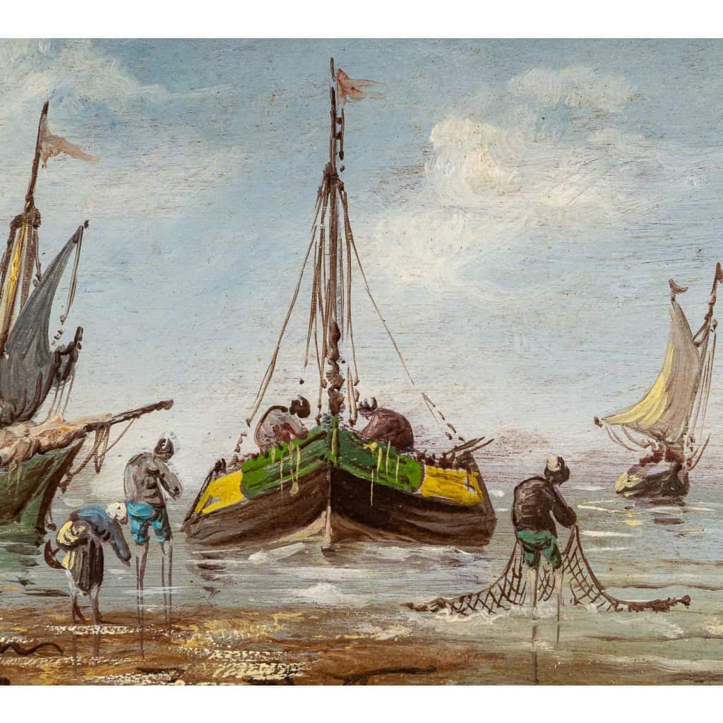 Pierre Julien Gilbert (1783-1860) Pêcheurs Bretons huile sur bois vers 1820-1850 Pierre Julien Gilbert (1783-1860) Retour des Pêcheurs Bretons huile sur bois vers 1820-1850