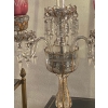 1950′ Paire de Chandeliers Cristal De Bohéme 2 Branches Socles Perlés Et Signés 1950′ Paire de Chandeliers Cristal De Bohéme 2 Branches Socles Perlés Et Signés