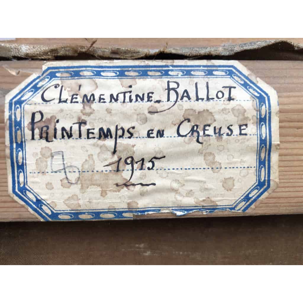 BALLOT Clémentine Peinture française Printemps en Creuse 1915 Huile toile signée Certificat BALLOT Clémentine Peinture française Printemps en Creuse 1915 Huile toile signée Certificat