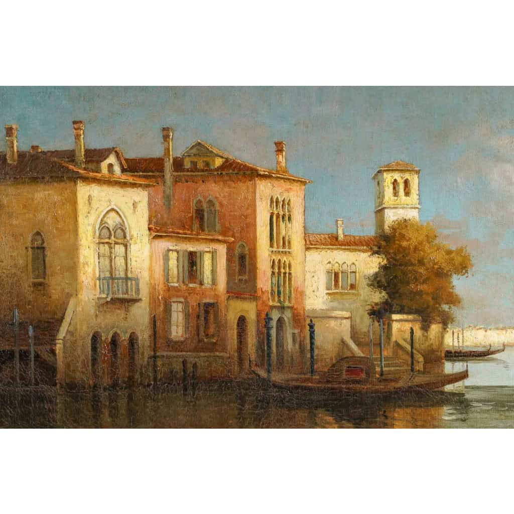 Alphonse Lecoz Un Canal à Venise et la Santa Maria della Salute dans le fond huile sur toile vers 1890-1900 Alphonse Lecoz Un Canal à Venise et la Santa Maria della Salute dans le fond huile sur toile vers 1890-1900