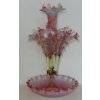 1880/1900 Coupe en Verre Opalescent Avec 5 Cornets N3 1880/1900 Coupe en Verre Opalescent Avec 5 Cornets N3