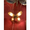 1970’ Applique Papillon en Bronze ou Laiton, Duval Brasseur Ou Isabelle Faure, 4 Ampoules, Ailes d’Agate ||||||||||||