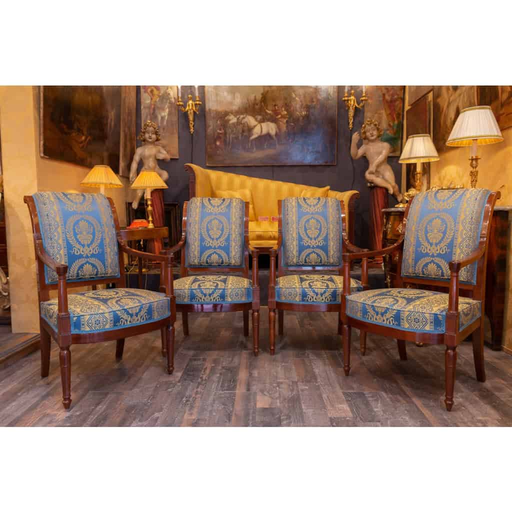 Quatre fauteuils en acajou époque Directoire estampillés Georges Jacob reçu Maître en 1765 MLD Antiquités|MLD Antiquités|MLD Antiquités|MLD Antiquités|MLD Antiquités|MLD Antiquités|MLD Antiquités|MLD Antiquités|MLD Antiquités|MLD Antiquités|MLD Antiquités|MLD Antiquités|MLD Antiquités||