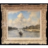 VOLLON Alexis Tableau Debut 20è Paris Remorqueur Sur La Seine Huile Signee Certificat ||||||||