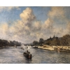 VOLLON Alexis Tableau Debut 20è Paris Remorqueur Sur La Seine Huile Signee Certificat VOLLON Alexis Tableau Debut 20è Paris Remorqueur Sur La Seine Huile Signee Certificat