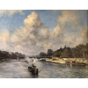 VOLLON Alexis Tableau Debut 20è Paris Remorqueur Sur La Seine Huile Signee Certificat VOLLON Alexis Tableau Debut 20è Paris Remorqueur Sur La Seine Huile Signee Certificat