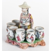 Boîte à épices en porcelaine à l'effigie d'un personnage chinois, Bayeux période J&S Langlois, fin du XIXe siècle Boîte à épices en porcelaine à l'effigie d'un personnage chinois, Bayeux période J&S Langlois, fin du XIXe siècle