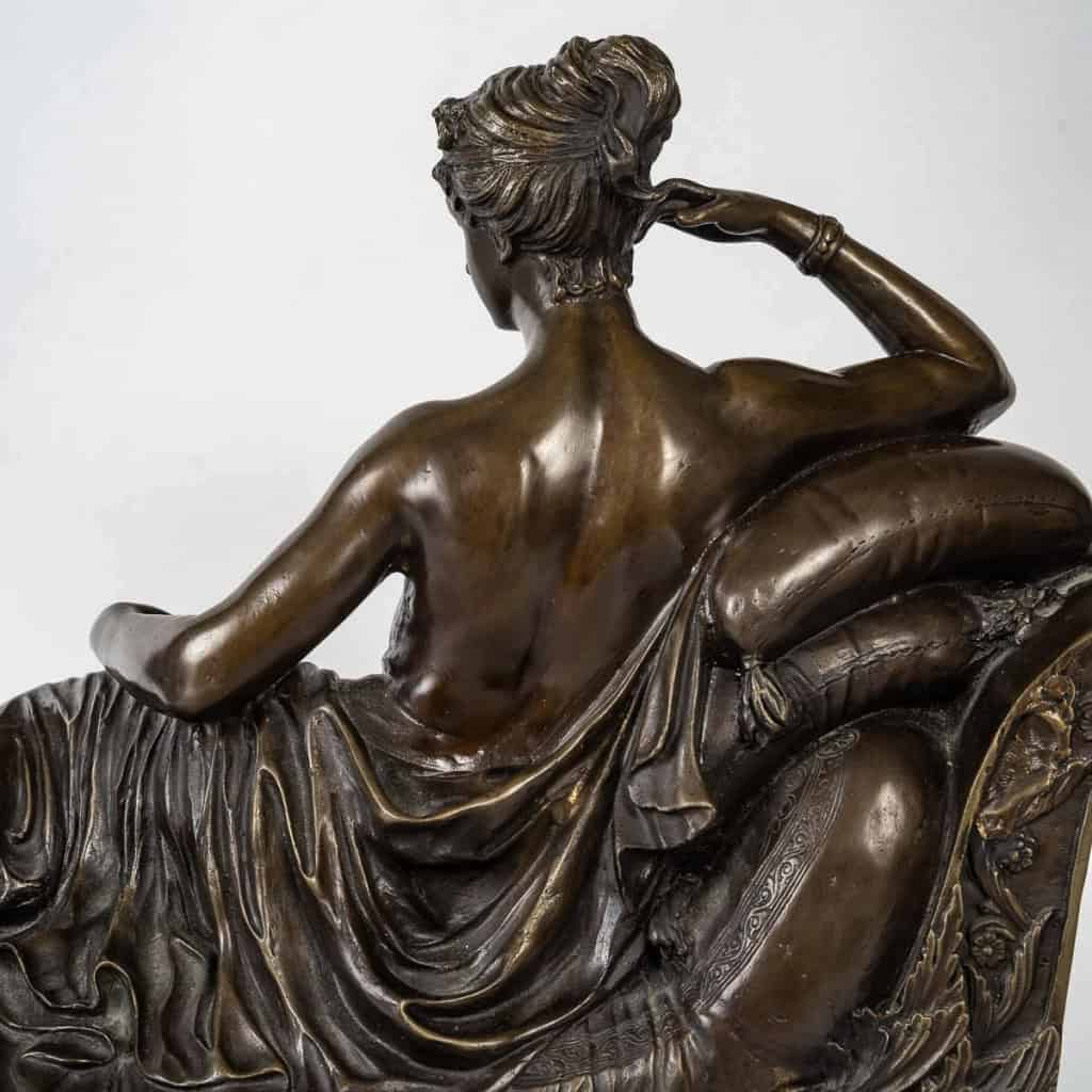 D'après Antonio Canova (1757-1822) - Pauline Borghèse dite Venus Vitrix en bronze et marbre vers 1860-1880 D'après Antonio Canova (1757-1822) - Pauline Borghèse dite Venus Vitrix en bronze et marbre vers 1860-1880