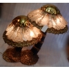 1970′Lampe Aux 2 Champignons Éclairante En Laiton Avec Gypse Imitant le Cristal De Roche Style Duval Brasseur, Faure, Fernandez 1970′Lampe Aux 2 Champignons Éclairante En Laiton Avec Gypse Imitant le Cristal De Roche Style Duval Brasseur, Faure, Fernandez