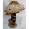 1970′Lampe Aux 2 Champignons Éclairante En Laiton Avec Gypse Imitant le Cristal De Roche Style Duval Brasseur, Faure, Fernandez 1970′Lampe Aux 2 Champignons Éclairante En Laiton Avec Gypse Imitant le Cristal De Roche Style Duval Brasseur, Faure, Fernandez