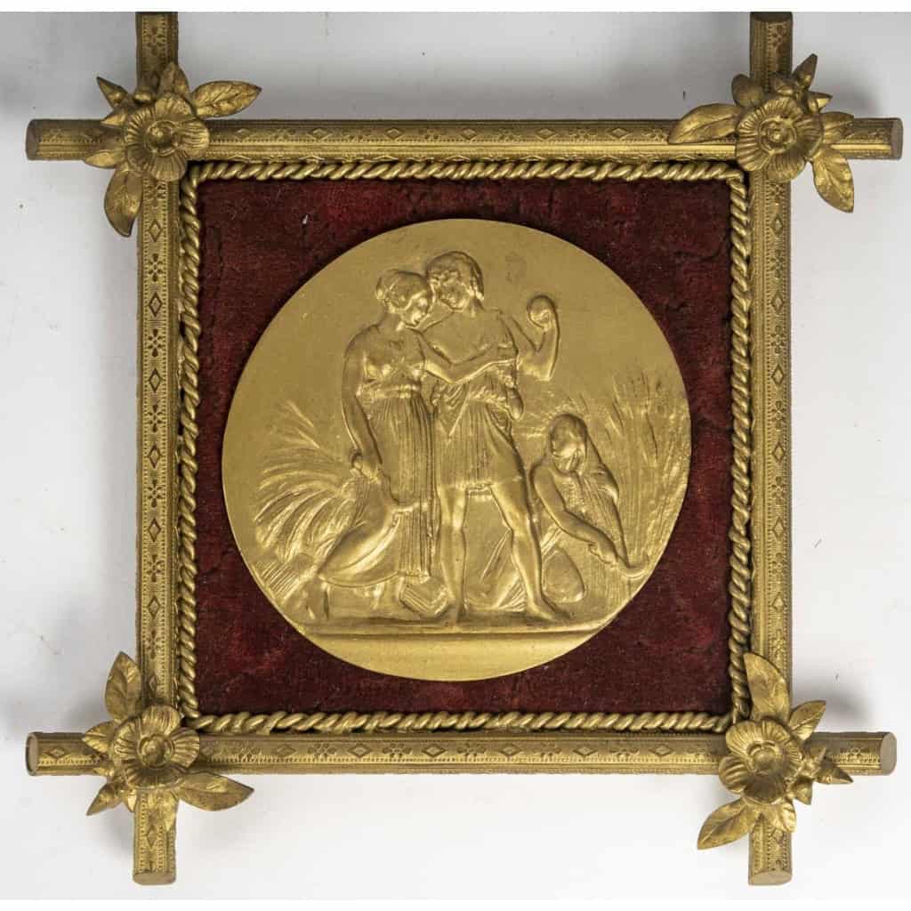 Une Série De Quatre Plaques En Bronze Doré "les Saisons", Fin XIXè Siècle Une Série De Quatre Plaques En Bronze Doré "les Saisons", Fin XIXè Siècle