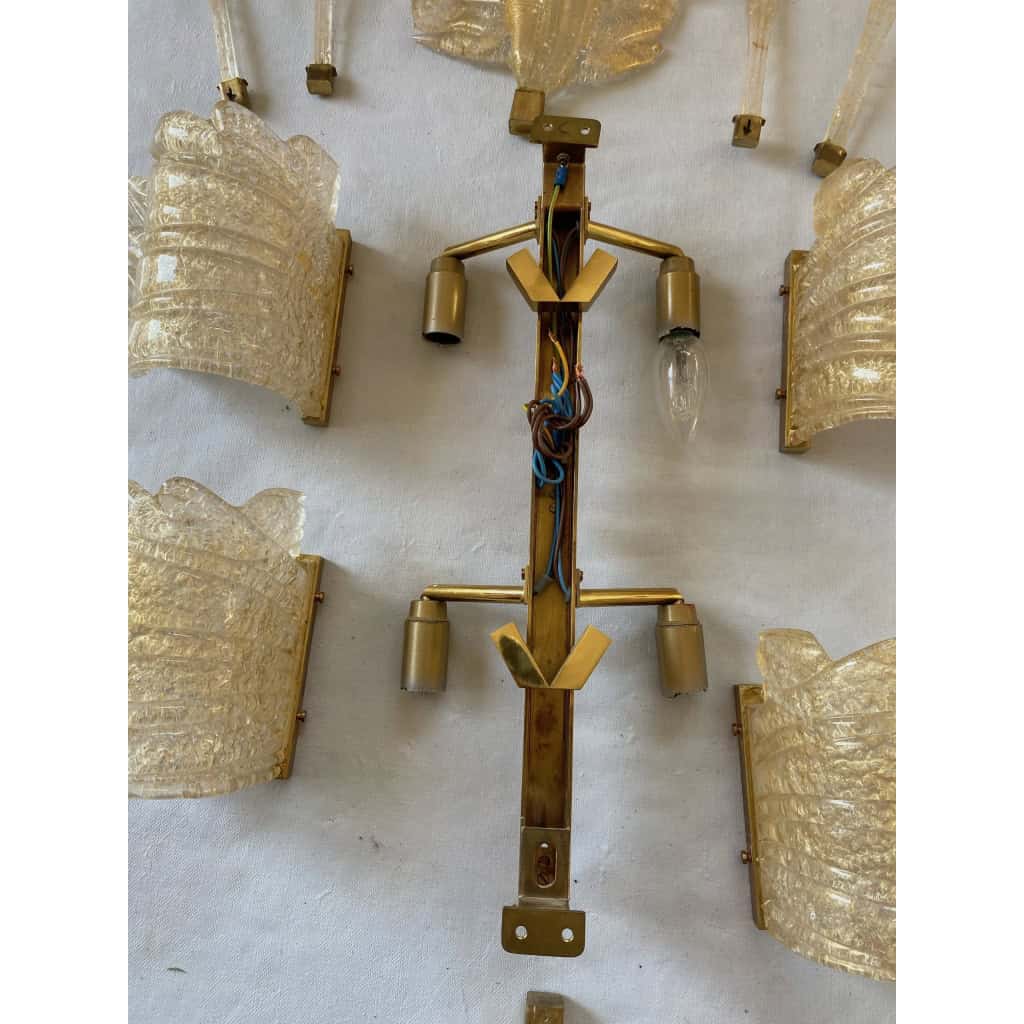 1970/80′ Paire d’Appliques en Verre Ou Cristal De Murano Barovier & Toso Forme Papillon 1970/80′ Paire d’Appliques en Verre Ou Cristal De Murano Barovier & Toso Forme Papillon