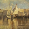 Jane or John Vivian Vue de la Punta della Dogana à Venise huile sur panneau parqueté vers 1880 Jane or John Vivian Vue de la Punta della Dogana à Venise huile sur panneau parqueté vers 1880