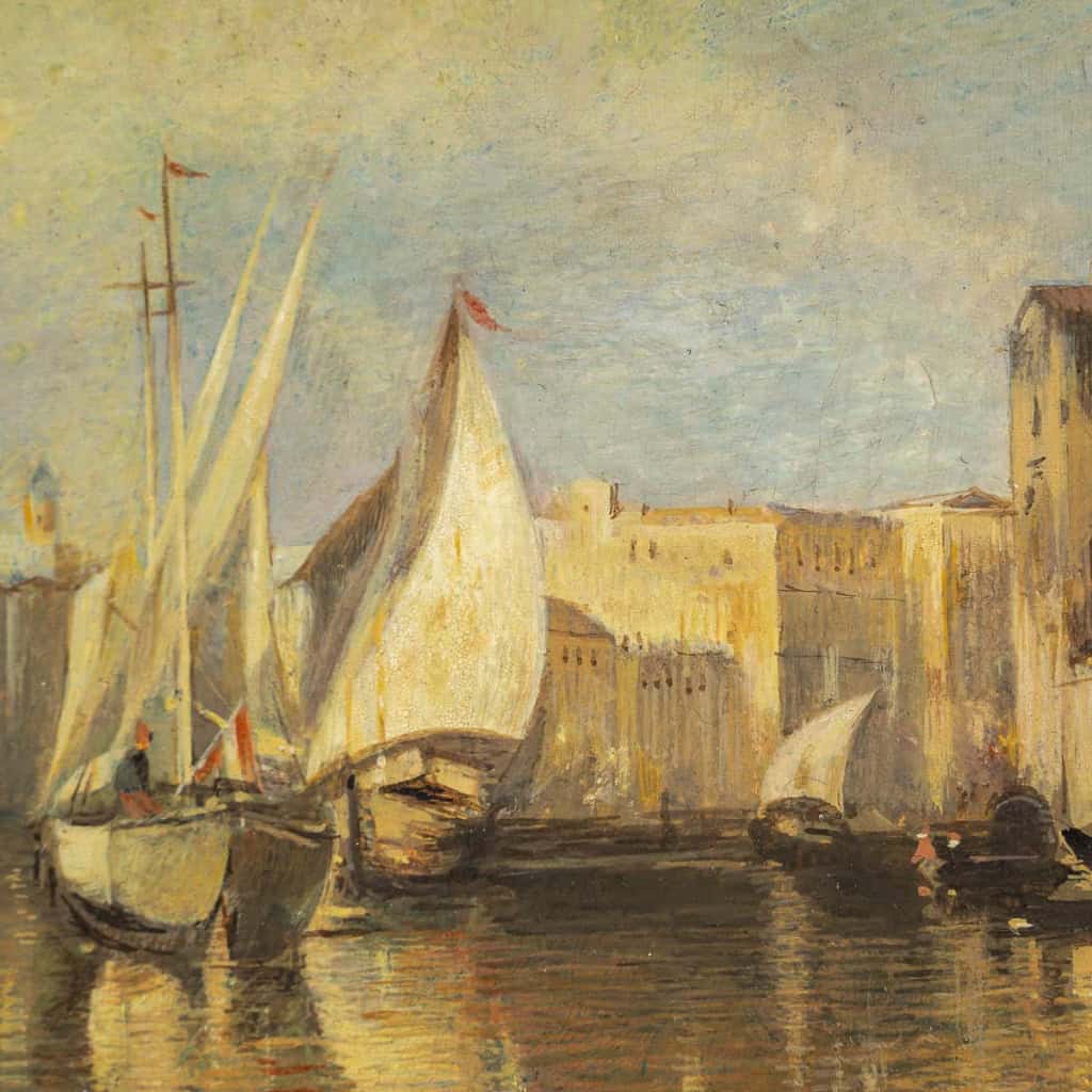 Jane or John Vivian Vue de la Punta della Dogana à Venise huile sur panneau parqueté vers 1880 Jane or John Vivian Vue de la Punta della Dogana à Venise huile sur panneau parqueté vers 1880