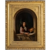 Willem Van Mieris (Suiveur de) Autoportrait d’un Peintre dans une alcove huile sur panneau Pays-Bas vers 1800 Willem Van Mieris (Suiveur de) Autoportrait d’un Peintre dans une alcove huile sur panneau Pays-Bas vers 1800